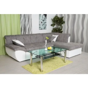 Kotna sedežna garnitura VERONIKA - bela . Kotna garnitura VERONIKA je kotna sedežna garnitura, katera je narejena iz vrhunskega umetnega usnja in blaga.