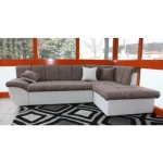 Kotna sedežna garnitura VERONIKA - belo/rjava . Kotna garnitura VERONIKA je kotna sedežna garnitura, katera je narejena iz vrhunskega umetnega usnja in