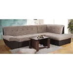 Kotna sedežna garnitura VERONIKA - rjava . Kotna garnitura VERONIKA je kotna sedežna garnitura, katera je narejena iz vrhunskega umetnega usnja in blaga.