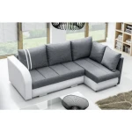 Kotna sedežna garnitura VIKTORIJA . Kotna sedežna garnitura VIKTORIJA je zelo praktična in funkcionalna. Narejena je v kvalitetnem umetnem usnju in blagu.