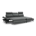 Kotna sedežna garnitura VRTNICA . Kotna sedežna garnitura VRTNICA je edinstvenega dizajna ter modernega videza. Opremljena je z nogicami iz črne kovine,