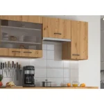 Kotni kuhinjski blok ENA 270 x 220 cm . Kuhinjski blok ENA 270 x 220 cm je kuhinja v barvi črne mat in artisan hrasta. Narejena je iz laminirane plošče (16