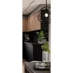 Kotni kuhinjski blok SARA 360 x 325 x 205 . Kuhinjski blok SARA 360 x 325 x 205 cm je kuhinja v kombinaciji črne mat in oreh barve. Kuhinja je izdelana iz