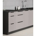 Kotni kuhinjski blok SINTIA 315 x 250 . Kuhinjski blok SINTIA 315 x 250 cm je kuhinja v kašmir / črni barvi. Kuhinja je izdelana iz oplemenitenih ivernih