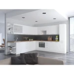 Kotni kuhinjski blok STELLA 300 x 310 . Kotni kuhinjski blok STELLA 300 x 310 cm je narejen iz kvalitetne laminirane plošče. Dobavljiv je v beli mat barvi.