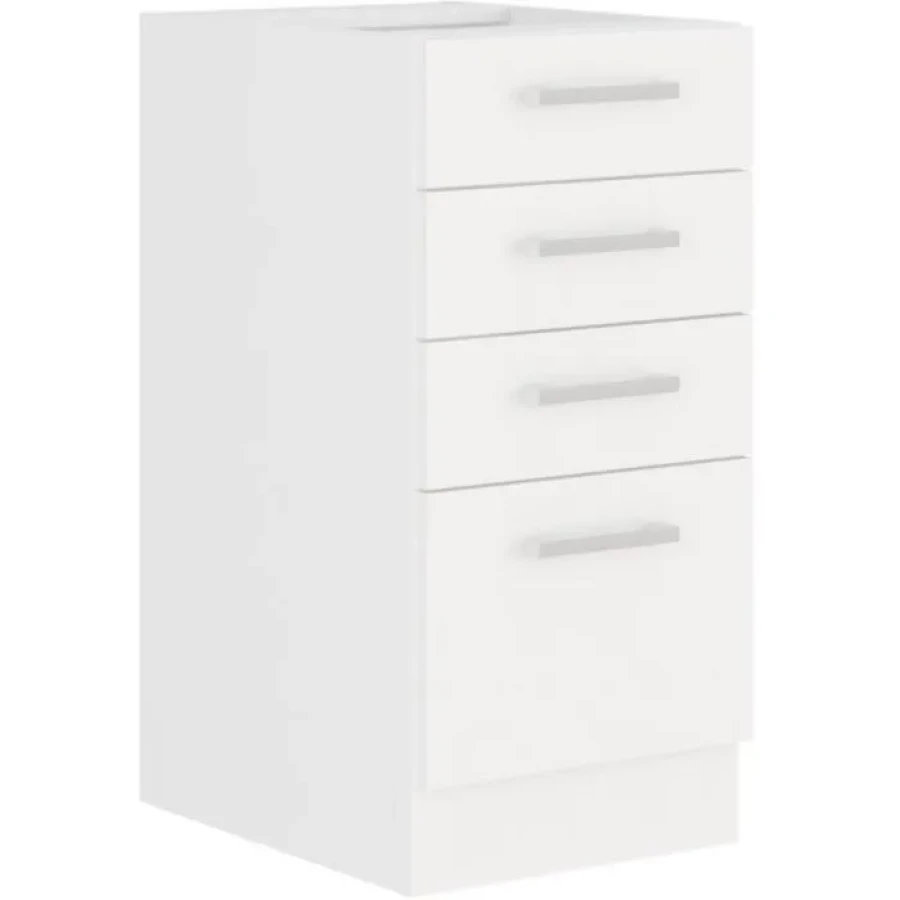 Kotni kuhinjski blok STELLA 300 x 310 . Kotni kuhinjski blok STELLA 300 x 310 cm je narejen iz kvalitetne laminirane plošče. Dobavljiv je v beli mat barvi.