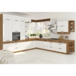 Kotni kuhinjski blok VANJA 330 x 340 cm . Kotni kuhinjski blok VANJA 330 x 340 cm je kuhinja, katera bo prinesla svežino v vaš dom. Dobavljiva v kombinaciji