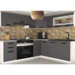 Kotni kuhinjski blok VENERA 2 . Eleganten kotni kuhinjski blok VENERA 2 , ki bo zagotovo osvežil vašo kuhinjo. Dobavljiv je v treh različnih barvah