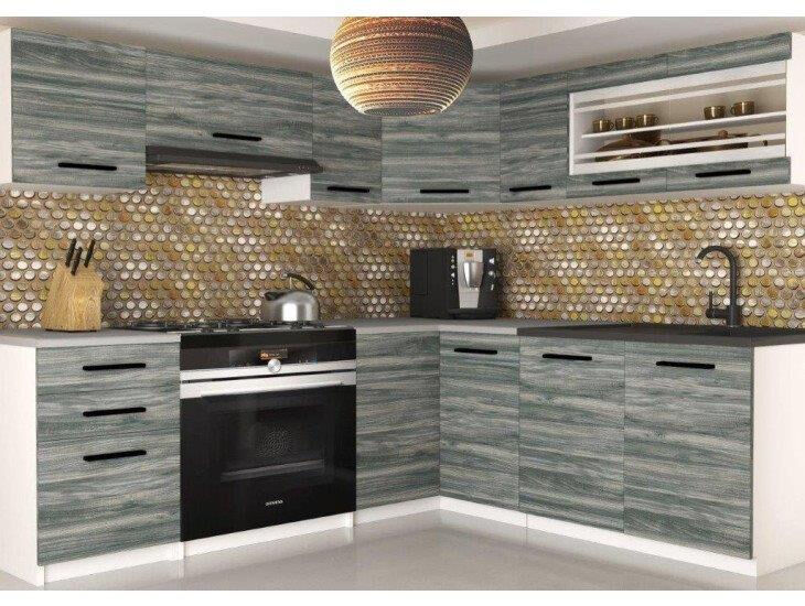 Eleganten kotni kuhinjski blok VENERA , ki bo zagotovo osvežil vašo kuhinjo. Dobavljiv je v treh različnih barvah kuhinjskih elementov. Delovni pult ni v