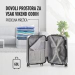 KOVČEK SCANDINAVIA CARBON SERIES 60L SIV - slika 9