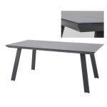 KOVINSKA MIZA MQ SUSAN, TEMNO SIVA 200X100X75 CM - slika 4