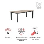 KOVINSKA MIZA NATERIAL CLARA SIVA 200X100 ALU, SINT. LES - slika 11