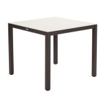 KOVINSKA MIZA NATERIAL LYRA T. BEŽ 90X90 ALU STEKLO