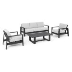 KOVINSKA VRTNA GARNITURA BIZZOTTO HOMEMOTION BALTIC, ANTRACIT SET 4