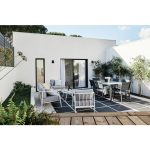 KOVINSKA VRTNA GARNITURA NATERIAL SET ORNA + MIZA, BELA ALU - slika 10