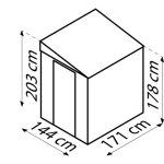 KOVINSKA VRTNA HIŠKA GLOBEL LEANTO 56 SREBRNA Š145 X G172 X V204 CM - slika 11