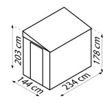 KOVINSKA VRTNA HIŠKA GLOBEL LEANTO 58 SREBRNA Š145 X G234 X V204 CM - slika 11