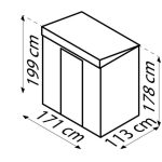 KOVINSKA VRTNA HIŠKA GLOBEL SKILLION 64 SREBRNA Š172 X G113 X V199 CM - slika 9