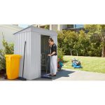 KOVINSKA VRTNA HIŠKA GLOBEL SKILLION 64 SREBRNA Š172 X G113 X V199 CM - slika 12