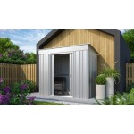 KOVINSKA VRTNA HIŠKA GLOBEL SKILLION 84 SREBRNA Š242 X G124 X V199 - slika 8