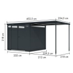 KOVINSKA VRTNA HIŠKA KARIBU OSTEN 2 ANTRACIT 220X220X215 - slika 2