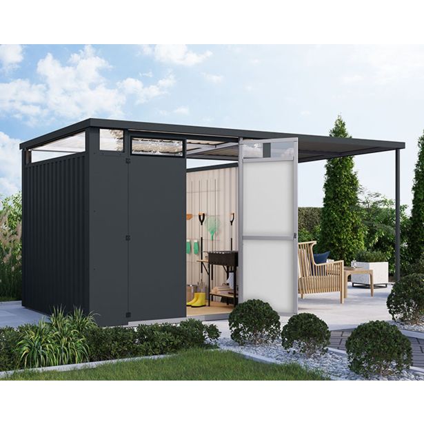 KOVINSKA VRTNA HIŠKA KARIBU OSTEN 2 ANTRACIT 220X220X215 KOVINSKA VRTNA HIŠKA KARIBU OSTEN 2 ANTRACIT 220X220X215