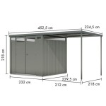 KOVINSKA VRTNA HIŠKA KARIBU OSTEN 2 SIVI ALUMINIJ 220X220X215 - slika 2