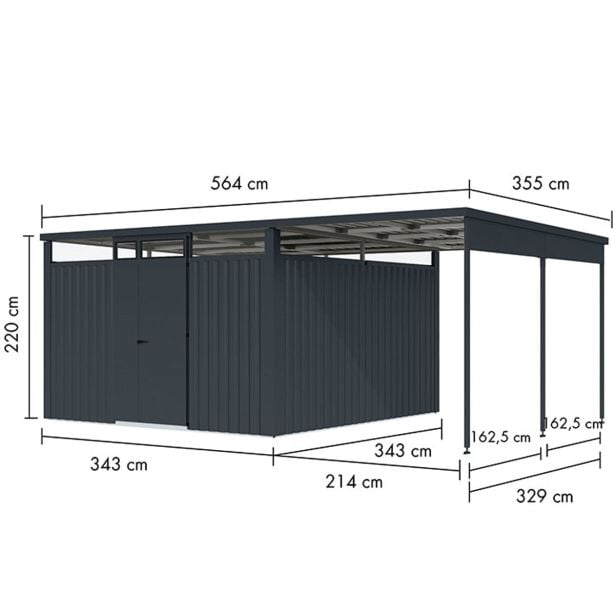 kovinska-vrtna-hiska-karibu-osten-3-5-antracit-330x330x215-3555480-1 KOVINSKA VRTNA HIŠKA KARIBU OSTEN 3.5 ANTRACIT 330X330X215 - slika 2