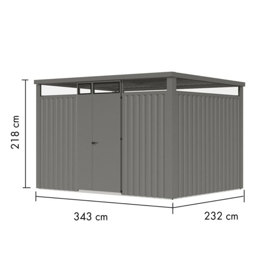 KOVINSKA VRTNA HIŠKA KARIBU OSTEN 3 ALUMINIJ 330X220X215 - slika 2