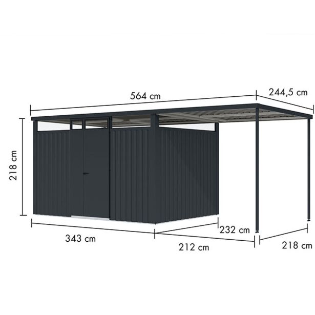 kovinska-vrtna-hiska-karibu-osten-3-antracit-330x220x215-3555478-1 KOVINSKA VRTNA HIŠKA KARIBU OSTEN 3 ANTRACIT 330X220X215 - slika 2