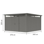 KOVINSKA VRTNA HIŠKA KARIBU OSTEN 4 SIV ALUMINIJ 370X330X215 - slika 2