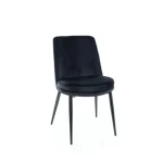 Kovinski jedilni stol BILL . Kovinski jedilni stol BILL je izdelan iz trpežne ter nežne na dotik velvet tkanine. Ogrodje je narejeno iz čvrste kovine v