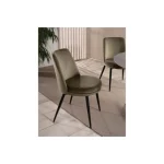 Kovinski jedilni stol BILL . Kovinski jedilni stol BILL je izdelan iz trpežne ter nežne na dotik velvet tkanine. Ogrodje je narejeno iz čvrste kovine v