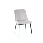 Kovinski stol SUZY . Kovinski stol SUZY je sodobnega dizajna. Noge so elegantne in kakovostne saj so narejene iz kovine, v črni mat barvi. Pridih prestiža pa