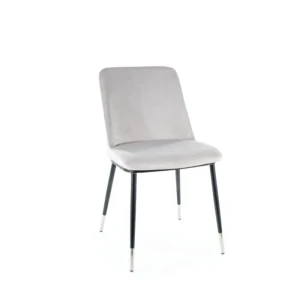 Kovinski stol SUZY . Kovinski stol SUZY je sodobnega dizajna. Noge so elegantne in kakovostne saj so narejene iz kovine, v črni mat barvi. Pridih prestiža pa