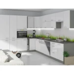 Kuhinja ELITE 265 x 330 cm . Kuhinjski blok ELITE 265 x 330 cm je dobavljiv v več barvah. Debelina delovnega pulta je 28 mm. Kuhinja je izdelana iz