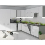 Kuhinja ELITE 265 x 330 cm . Kuhinjski blok ELITE 265 x 330 cm je dobavljiv v več barvah. Debelina delovnega pulta je 28 mm. Kuhinja je izdelana iz