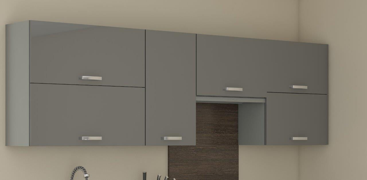 Kuhinjski blok ELITE 265 x 330 cm je dobavljiv v več barvah. Debelina delovnega pulta je 28 mm. Kuhinja je izdelana iz oplemenitenih ivernih plošč