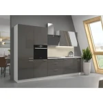 Kuhinja ELZA 310 cm . Kuhinjski blok ELZA 310 cm je dobavljiva v več barvah. Debelina delovnega pulta je 38 mm. Fronte kuhinje so iz MDF plošče, debeline 16