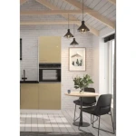 Kuhinja ELZA 310 cm . Kuhinjski blok ELZA 310 cm je dobavljiva v več barvah. Debelina delovnega pulta je 38 mm. Fronte kuhinje so iz MDF plošče, debeline 16