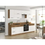 Kuhinja VANJA 260cm . Kuhinja VANJA 260 cm je kuhinja, katera bo prinesla svežino v vaš dom. Dobavljiva v kombinaciji hrasta in bele barve. Možnost dobave