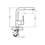 Kuhinjska armatura AZ - P . Kuhinjska armatura AZ - P je visokotlačna in izvlečna. Armatura je kromirana. Dimenzija je 21,3 x 23,8 cm.