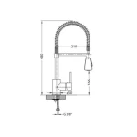 Kuhinjska armatura BS . Kuhinjska armatura BS je visokotlačna. Narejena je iz kroma. Armatura je izvlečna in ima možnost tuša. Dimenzije so 22 x 25 cm.
