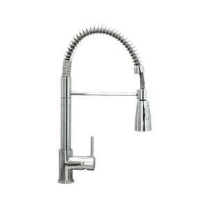 Kuhinjska armatura BS . Kuhinjska armatura BS je visokotlačna. Narejena je iz kroma. Armatura je izvlečna in ima možnost tuša. Dimenzije so 22 x 25 cm.