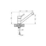 Kuhinjska armatura CL . Kuhinjska armatura CL je narejena iz kroma in granitala. Dimenzije so 24 x 19,10 cm. Barva: - bela - beige - črna