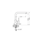 Kuhinjska armatura SEL . Kuhinjska armatura SEL je iz granitala in kroma. Mere so 21,9 x 30,6 cm. Barva: - beige - čra