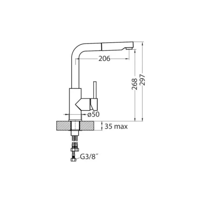Kuhinjska armatura SP2 Kuhinjska armatura SP2 . Kuhinjska armatura SP je iz granital. Armatura je izvlečna. Dimenzije so 29,7 x 20,6 cm. Barve: - bela - beige - črna - siva