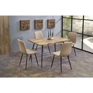 Kuhinjska jedilna miza KAJA . Moderna miza KAJA bo poživela vsako kuhinjo. Miza je kvalitetna ter stabilna. Barva: - hrast/črna Dimenzije: -širina: 120cm