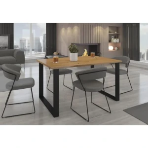 Kuhinjska jedilna miza MARTEL . Moderna miza MARTEL bo poživela vsako kuhinjo. Miza je kvalitetna in stabilna. Na voljo je v dveh dimeznijah. Barva: - Hrast