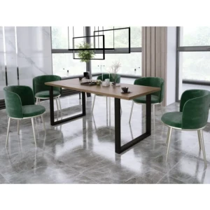 Kuhinjska jedilna miza MONTEL . Moderna miza MONTEL bo poživela vsako kuhinjo. Miza je kvalitetna in stabilna. Na voljo je v dveh dimeznijah. Barva: - Oreh